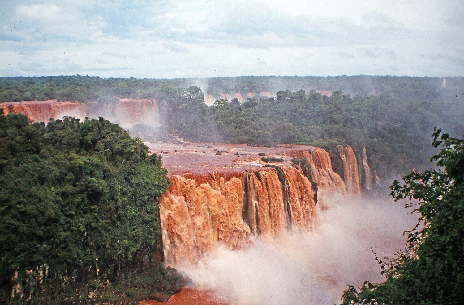 Saltos de agua de las cataratas del Iguazú rodeados de selva
